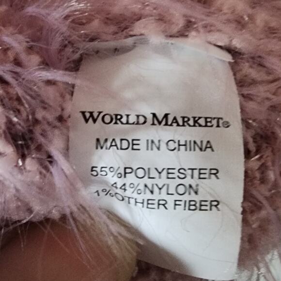World Market Soft Cozy Eyelash Pink Silver Metallic Threads Sweater One Size - Picture 5 of 6